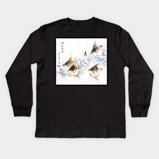 Chinese Art Angel Fish Kids Long Sleeve T-Shirt